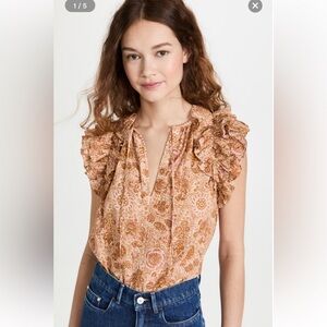 $225 Ulla Johnson Elisa Sleeveless Tank Shirt Blouse in Meadow Size XS/S